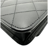 シャネル CHANEL カンボンライン チェーンウォレット A46646 16番台 ブラック シルバー金具 ラムスキン レディース ショルダーバッグ