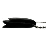 シャネル CHANEL カンボンライン チェーンウォレット A46646 16番台 ブラック シルバー金具 ラムスキン レディース ショルダーバッグ