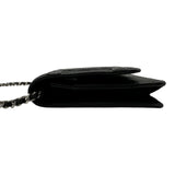 シャネル CHANEL カンボンライン チェーンウォレット A46646 16番台 ブラック シルバー金具 ラムスキン レディース ショルダーバッグ