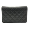 シャネル CHANEL カンボンライン チェーンウォレット A46646 16番台 ブラック シルバー金具 ラムスキン レディース ショルダーバッグ