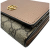 グッチ GUCCI ダブルG バイカラーミディアムウォレット 598587 ピンクベージュ GGスプリーム/レザー レディース 二つ折り財布