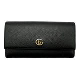 グッチ GUCCI ダブルG コンチネンタルウォレット 456116 ブラック レザー レディース 長財布