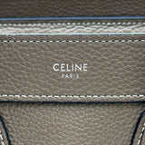 セリーヌ CELINE ラゲージナノショッパー 189243 スリ シルバー金具 ドラムドカーフスキン レディース ハンドバッグ