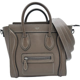セリーヌ CELINE ラゲージナノショッパー 189243 スリ シルバー金具 ドラムドカーフスキン レディース ハンドバッグ