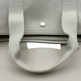 エルメス HERMES ヴァルパラインMM □K刻印 ホワイト シルバー金具 トワル・レザー レディース トートバッグ