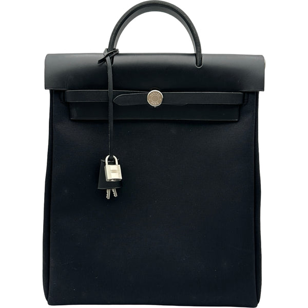 エルメス HERMES エールバッグアドPM ▢G刻印 ブラック シルバー金具