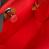 エルメス HERMES エールバッグジップPM C刻印 ピンク シルバー金具 トワル レディース ショルダーバッグ