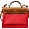 エルメス HERMES エールバッグジップPM C刻印 ピンク シルバー金具 トワル レディース ショルダーバッグ