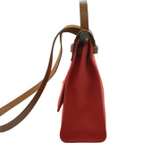 エルメス HERMES エールバッグジップPM C刻印 ピンク シルバー金具 トワル レディース ショルダーバッグ