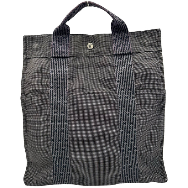 ゆりちん様へHERMES エールライン トートバッグ グレー　　　MM エルメス HERMES エールラインアドMM グレー シルバー金具 キャンバス