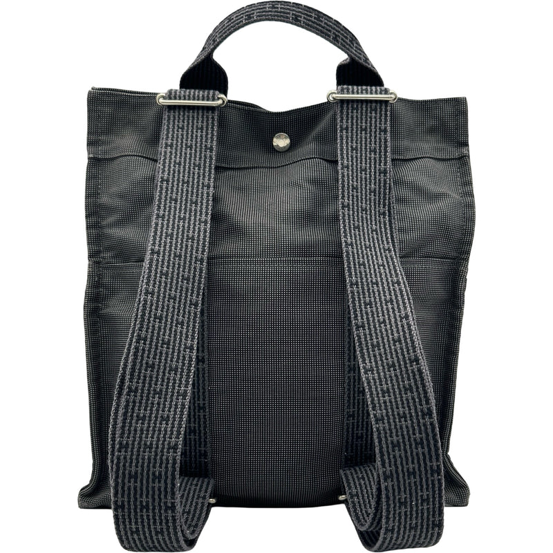 ■美品■　エルメス エールライン アド MM リュックサック バックパック バッグ キャンバス グレー 【448461】10 エルメス HERMES エールラインアドMM グレー シルバー金具 キャンバス