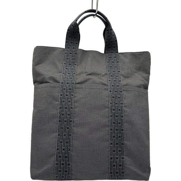 エルメス HERMES エールラインカバス グレー シルバー金具 キャンバス