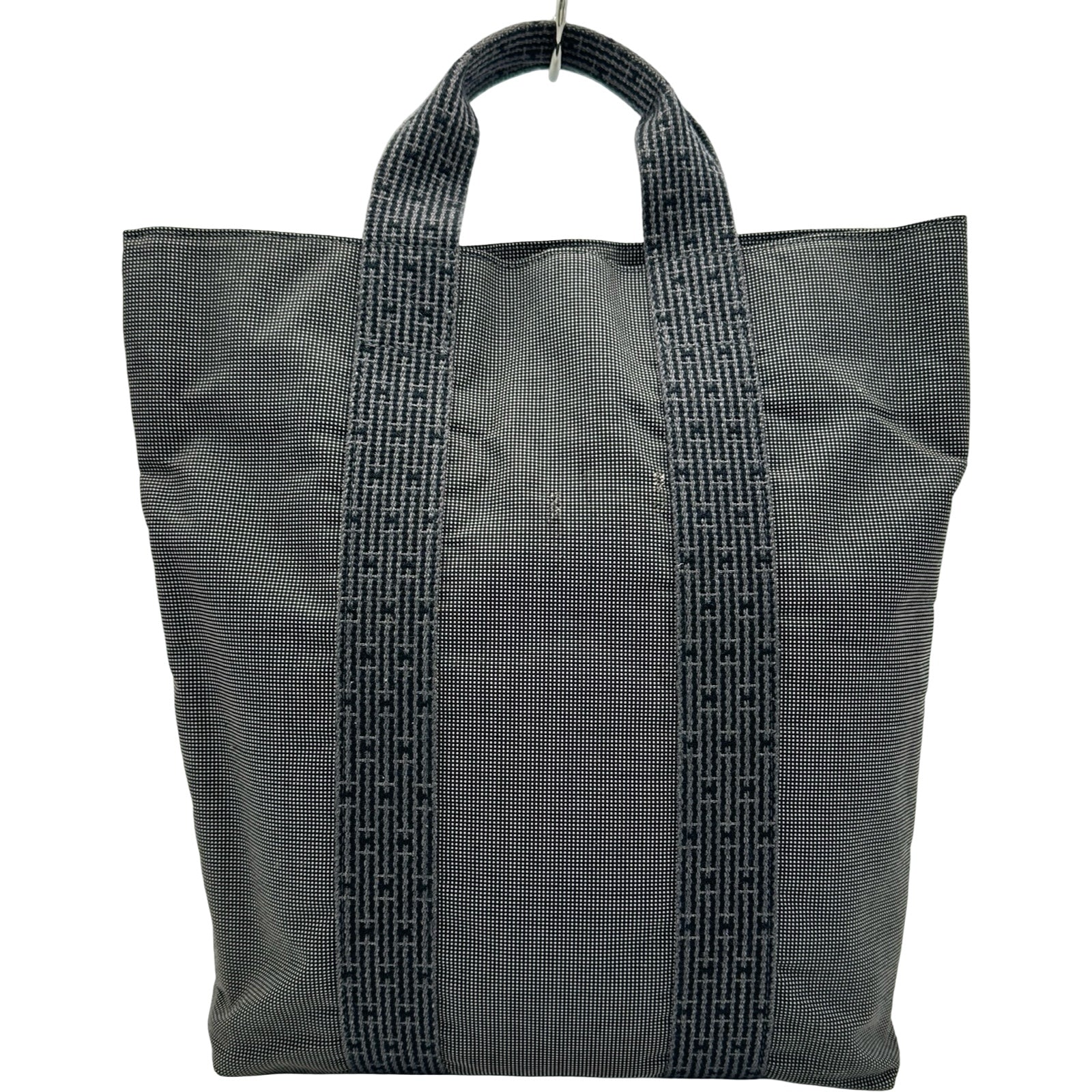 エルメスグレー キャンバストートバッグ エルメス HERMES エールラインカバス グレー シルバー金具 キャンバス