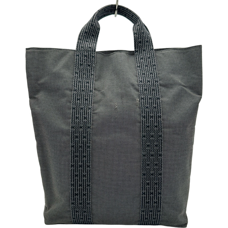 エルメス HERMES エールラインカバス グレー シルバー金具 キャンバス