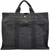 エルメス HERMES エールライントートMM グレー シルバー金具 キャンバス ユニセックス トートバッグ