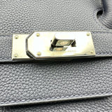 エルメス HERMES オータクロア40 U刻印 ブルーニュイ　シルバー金具 トゴ ユニセックス ハンドバッグ