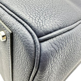 エルメス HERMES オータクロア40 U刻印 ブルーニュイ　シルバー金具 トゴ ユニセックス ハンドバッグ