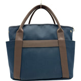 エルメス HERMES サックドパンサージュ B刻印 ネイビー シルバー金具 トワル ユニセックス トートバッグ