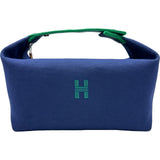 エルメス HERMES ブリッドアブラックGM ブルー シルバー金具 トワル レディース ハンドバッグ