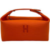 エルメス HERMES ブリッドアブラックPM オレンジ シルバー金具 トワル レディース ハンドバッグ