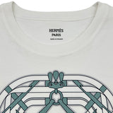 エルメス HERMES プリントカットワンピース 4H4516DA ホワイト コットン レディース ワンピース