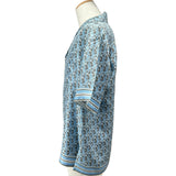 クリスチャン・ディオール Christian Dior オブリーク総柄オープンカラーシルクシャツ 013C549A4751 ブルー シルク メンズ 半袖シャツ