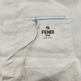 フェンディ FENDI ロゴプリント半袖シャツ FS1097 ベージュ コットン メンズ 半袖シャツ