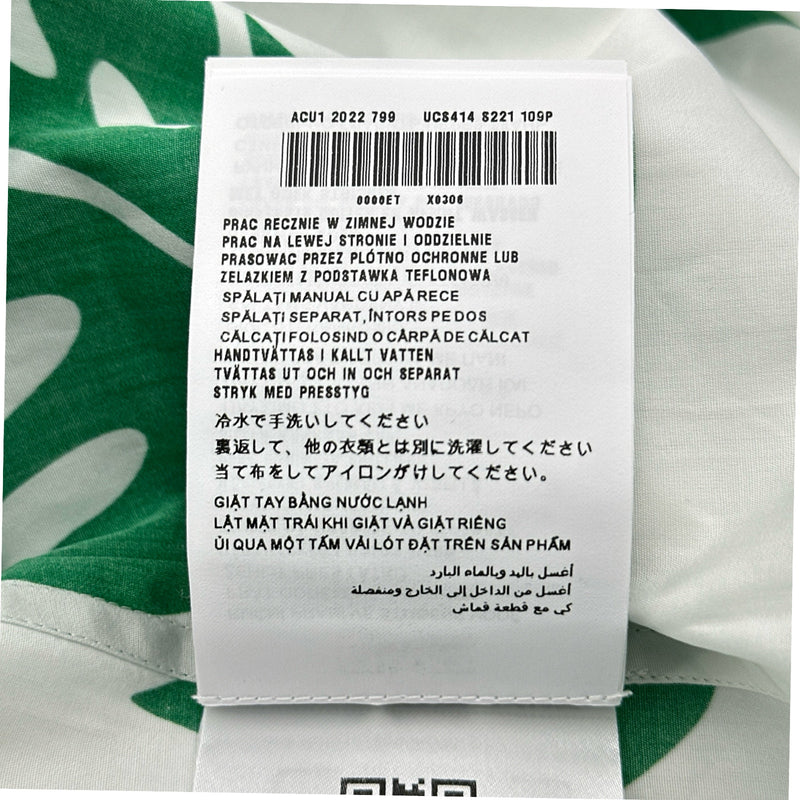 プラダ PRADA 総柄オープンカラーシャツ UCS414 グリーン コットン