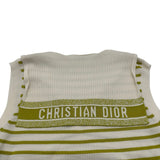 クリスチャン・ディオール Christian Dior シグネチャーロゴボーダーノースリーブトップス 144T5AM603 グリーン シルク レディース その他トップス
