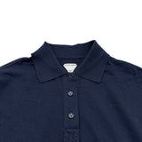 ボッテガ・ヴェネタ BOTTEGA VENETA クロップドポロシャツ 777596 ネイビー コットン レディース ポロシャツ