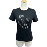 エルメス HERMES プリントTシャツ 3H4611DL ブラック コットン レディース 半袖Ｔシャツ