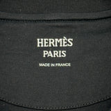 エルメス HERMES プリントTシャツ 3H4611DL ブラック コットン レディース 半袖Ｔシャツ