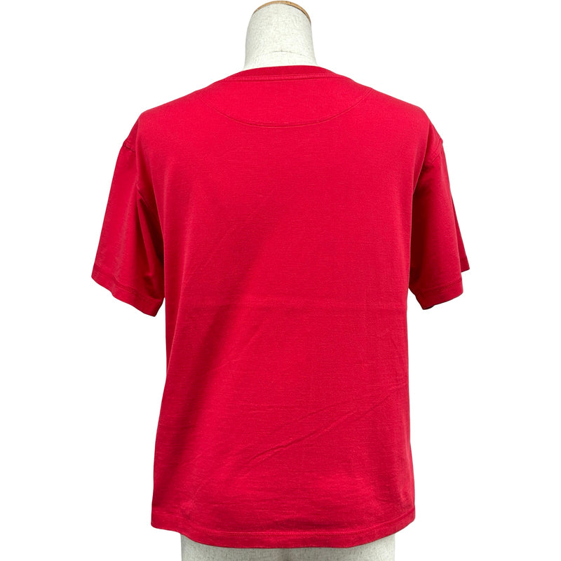 エルメス HERMES プリントTシャツ レッド コットン レディース 半袖T