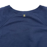 シャネル CHANEL ココマークモチーフ半袖スウェットシャツ P57840 ネイビー コットン レディース スウェット