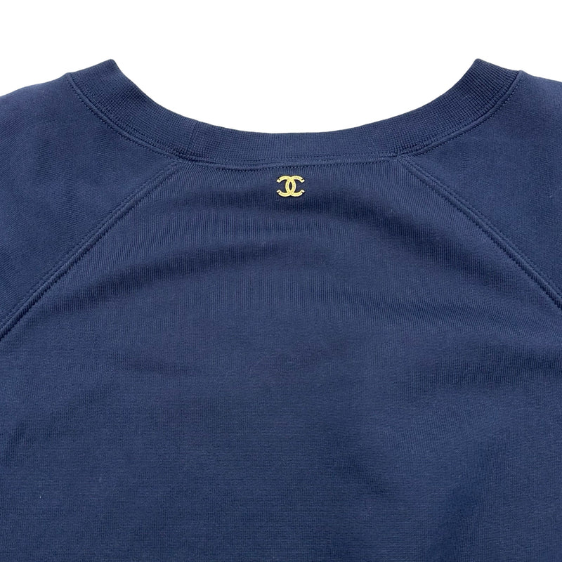 CHANEL - シャネル CHANEL ココマーク スウェット 衣料品 トップス コットン レディース ネイビー系 P57840 【中古】 シャネル CHANEL ココマークモチーフ半袖スウェットシャツ P57840