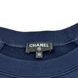 シャネル CHANEL ココマークモチーフ半袖スウェットシャツ P57840 ネイビー コットン レディース スウェット