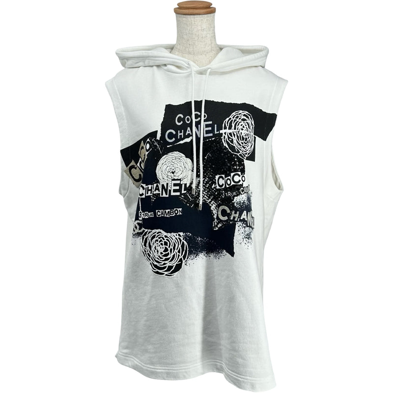 シャネル CHANEL ロゴプリント ノースリーブスウェットパーカー P63297