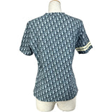 クリスチャン・ディオール Christian Dior トロッター総柄プリントTシャツ 2P12155050 ネイビー コットン レディース 半袖Ｔシャツ
