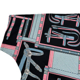 エルメス HERMES 総柄プリントTシャツ 4H4634DS ブラック コットン レディース 半袖シャツ