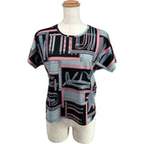 エルメス HERMES 総柄プリントTシャツ 4H4634DS ブラック コットン レディース 半袖シャツ