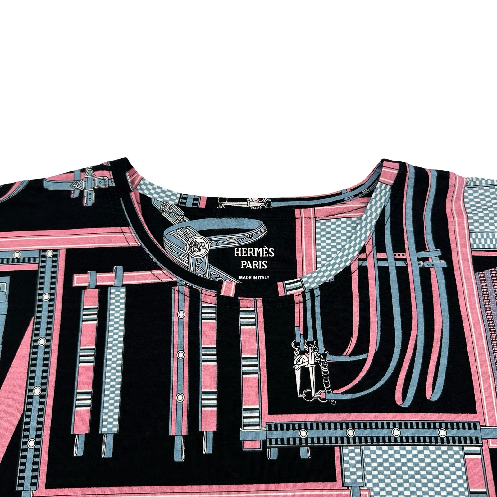 エルメス HERMES 総柄プリントTシャツ 4H4634DS ブラック コットン