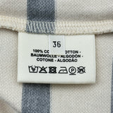エルメス HERMES ボーダーカットソー グレー コットン レディース カットソー