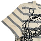 エルメス HERMES ボーダーカットソー グレー コットン レディース カットソー