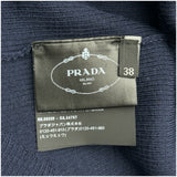 プラダ PRADA ハーフジップリブニットトップス DNA815 ネイビー ウール レディース ニット