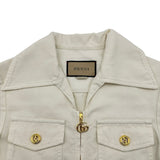 グッチ GUCCI GGボダン半袖ワンピース 653478 ホワイト コットン レディース ワンピース