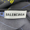 バレンシアガ BALENCIAGA ロゴ総柄プリーツシルクワンピース 556565 ブラック シルク レディース ワンピース