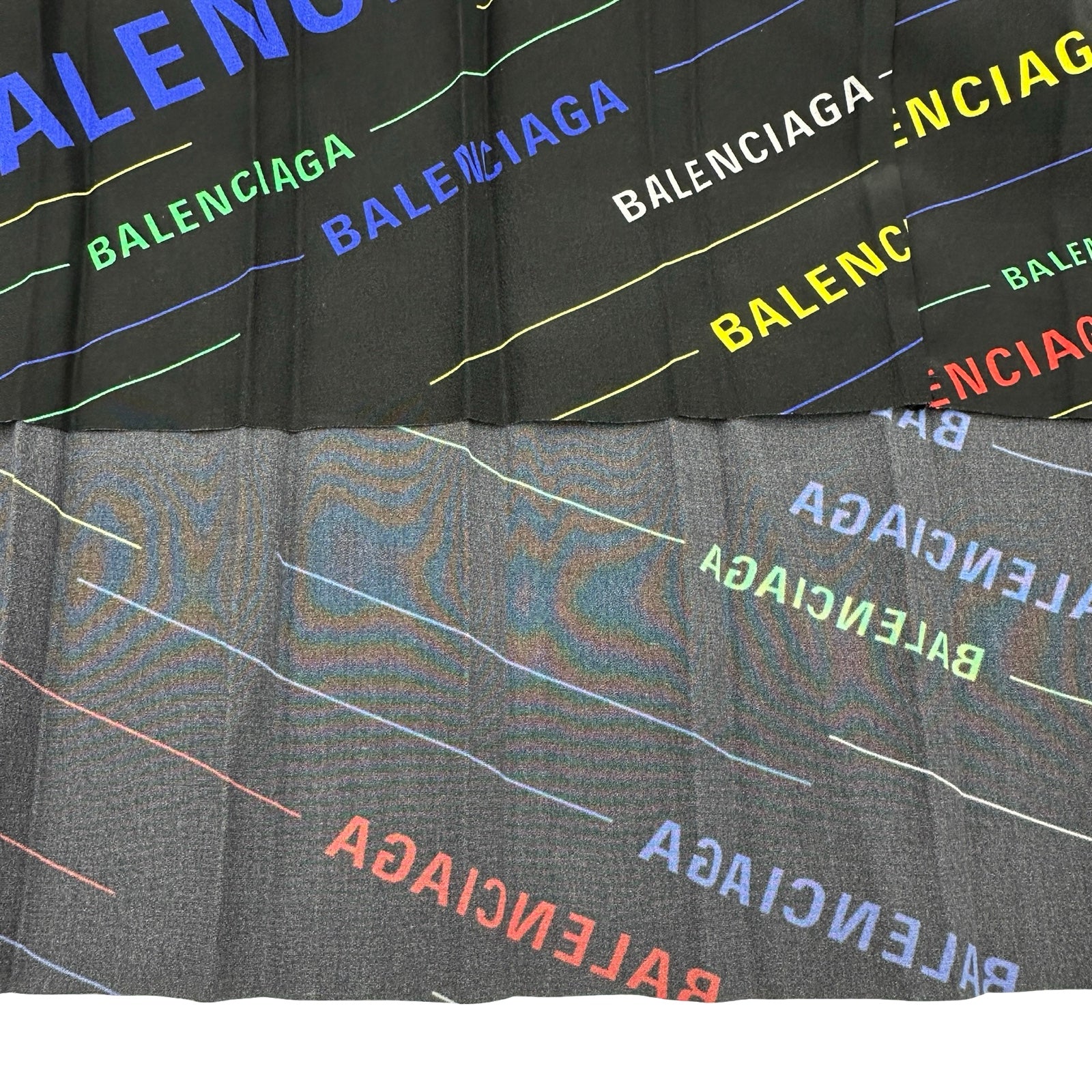 バレンシアガ BALENCIAGA ロゴ総柄プリーツシルクワンピース 556565