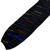 バレンシアガ BALENCIAGA ロゴ総柄プリーツシルクワンピース 556565 ブラック シルク レディース ワンピース