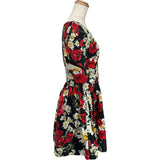 ドルチェ＆ガッバーナ Dolce & Gabbana フローラル総柄ワンピース F6VA4T ブラック コットン レディース ワンピース