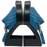 シャネル CHANEL ココマークマトラッセサンダル G45567 ブルー レザー レディース サンダル